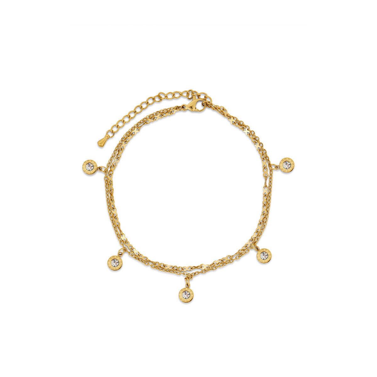 Anklet Atlas Zirconia Elegant Gold