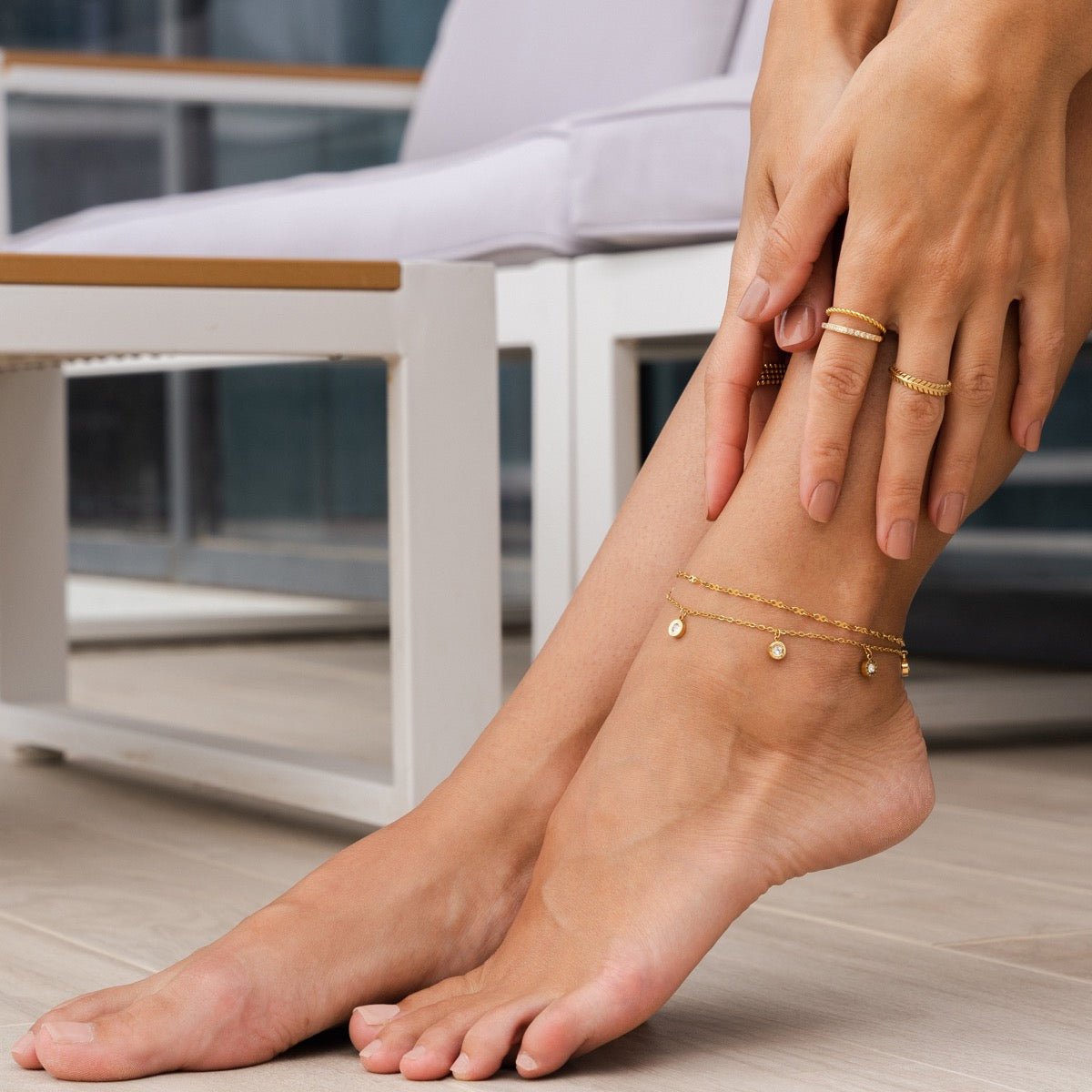 Anklet Atlas Zirconia Elegant Gold