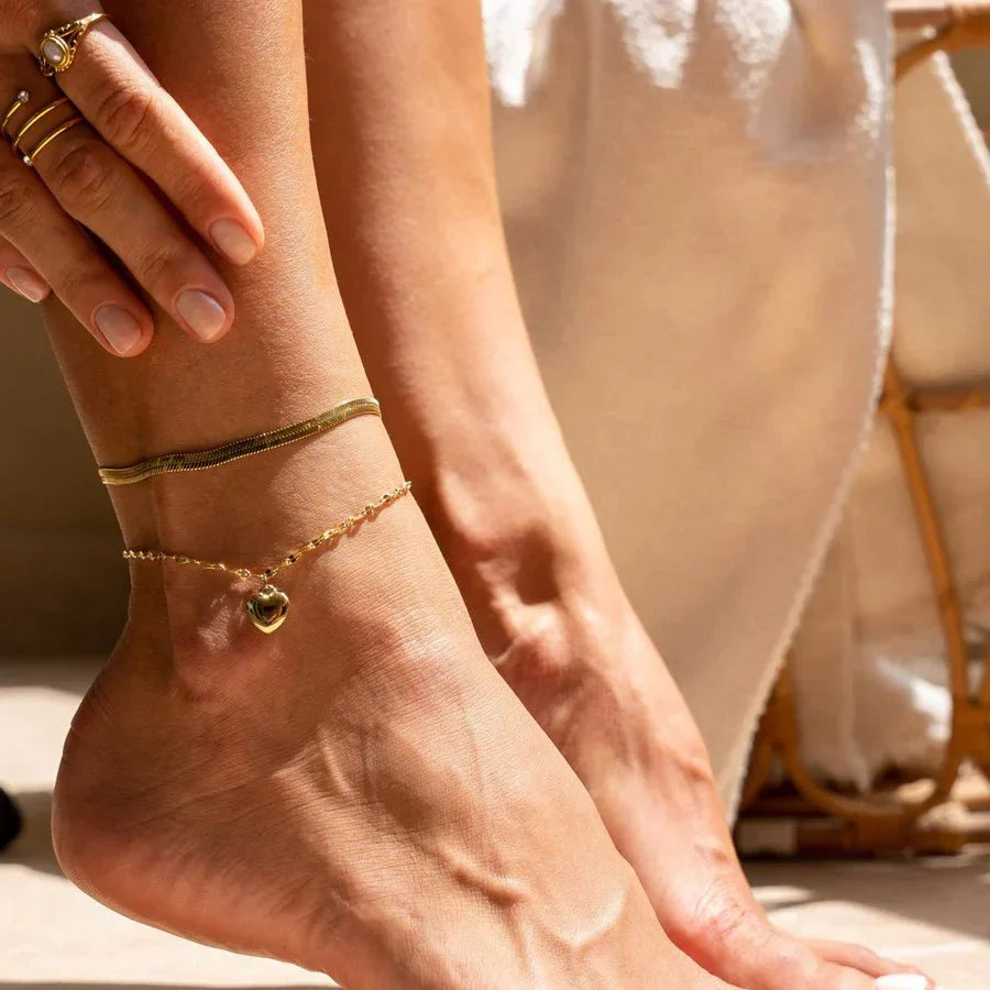 Love Anklet Gold Elegant Gold