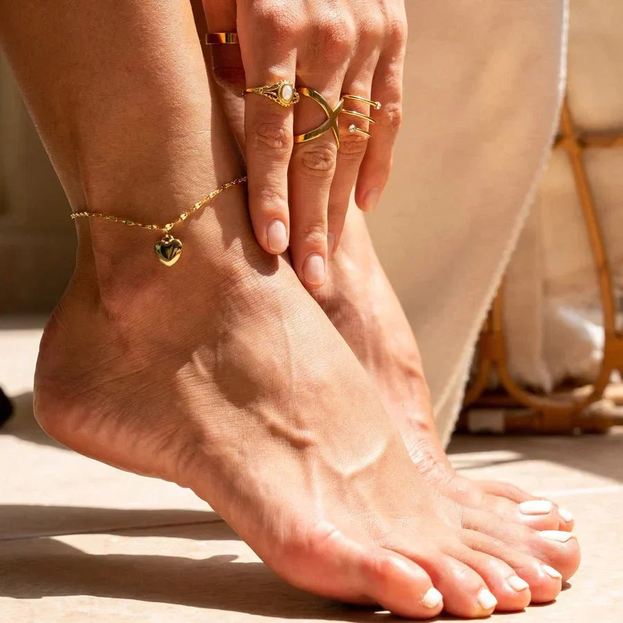 Love Anklet Gold Elegant Gold