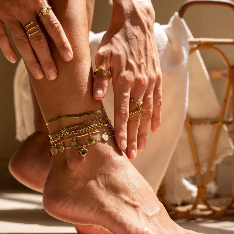 Love Anklet Gold Elegant Gold